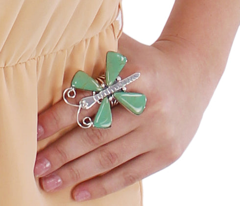 Turquoise Large Statement Southwest Butterfly Ring Size 9-3/4 PS73076